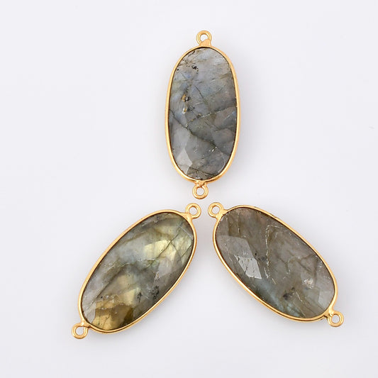 Labradorite 14x28mm Long oval Shape bezel,Gold Plated bezel,Labradorite Bezel Charm,Gold Vermeil Bezel,jewelry making charmGold-Filled bezel