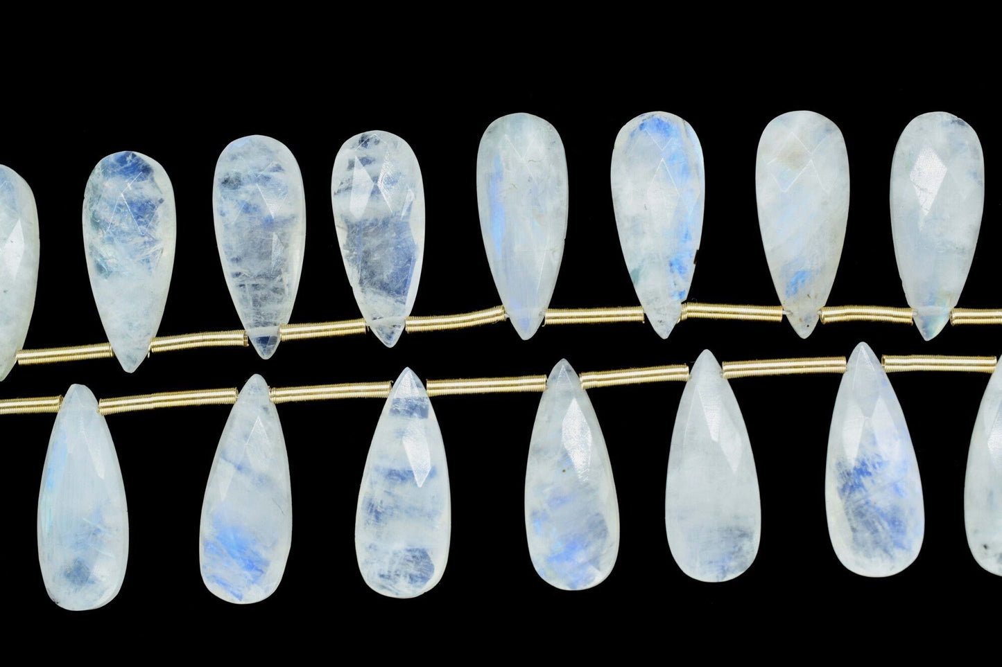 Rainbow moonstone Faceted Briolettes,Gemstone Teardrop Beads,Moonstone 5 inch strand,Jewelry Making Supplies,moonstone Teardrop jewelry,Gift