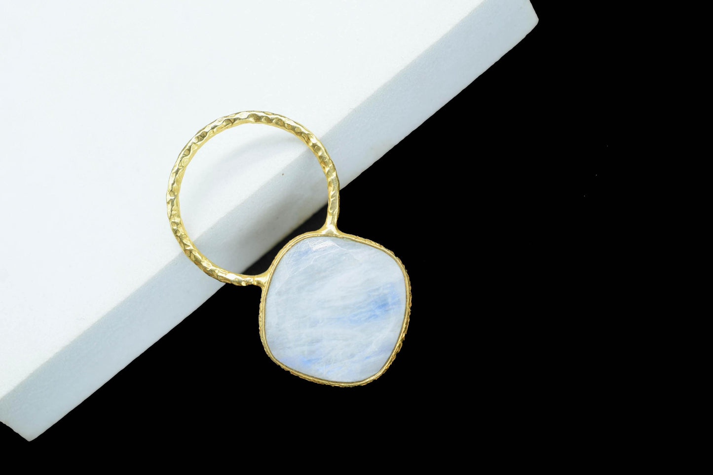 Moonstone Pendant/Gemstone Component/Pendant Charm/Necklace Pendant/Cushion Shape Charm/Wholesale Supply/Gold Plated Jewellery/Gift