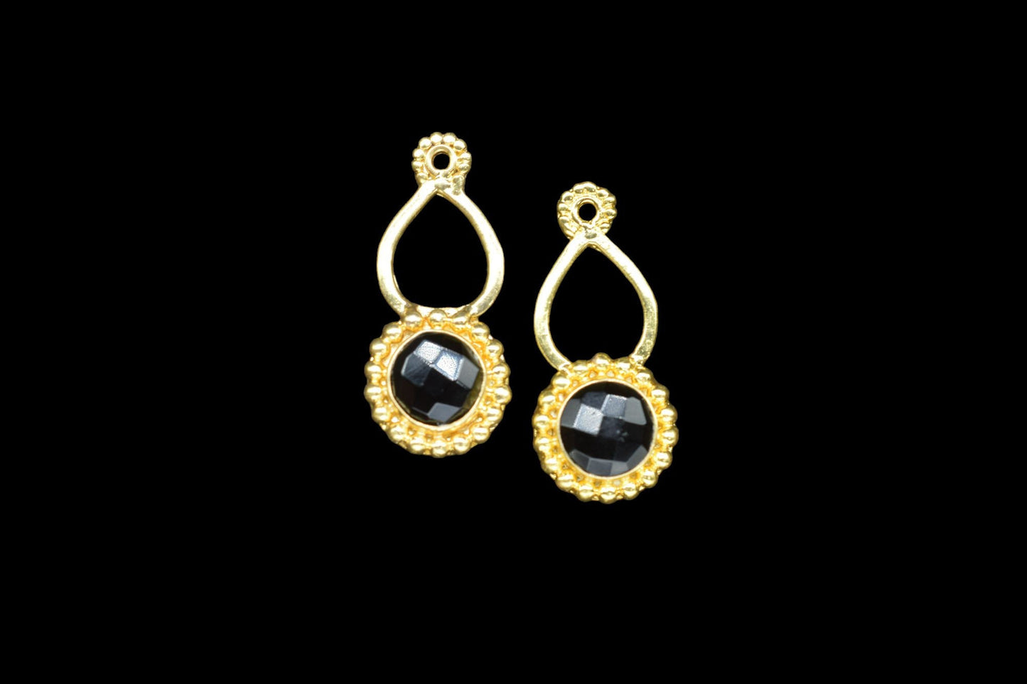 Black Onyx Designer Pendant/Jewelry making Stone/Black Onyx Pendant Charm/Onyx Handmade Jewelry Component/Round Shape Stone/Connector/Gift