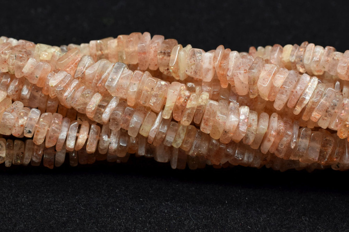 Natural Sunstone Smooth Heishi Shape Beadss,4-6mm Heishi Square Flat Thin Beads,16 inch long strand smooth SUNSTONE heishi beads, gemstone