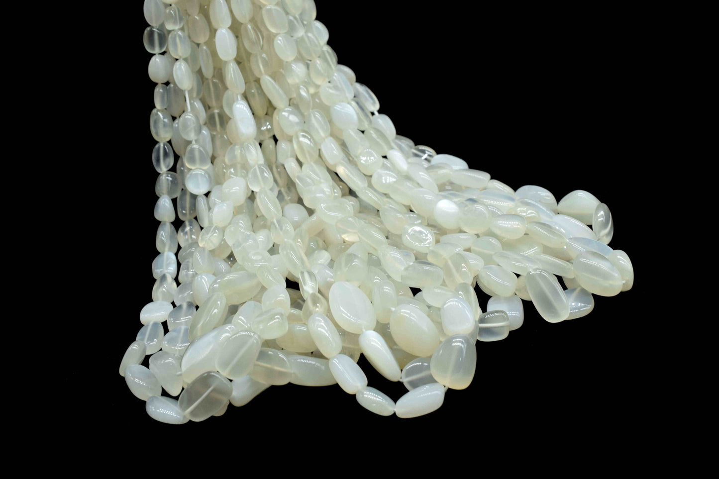 White moonstone Beads Jewelry,handmade Necklace,Gift,White moonstone smooth nuggets,Oval Shape Gemstone Tumble Beads,moonstone nugget Strand