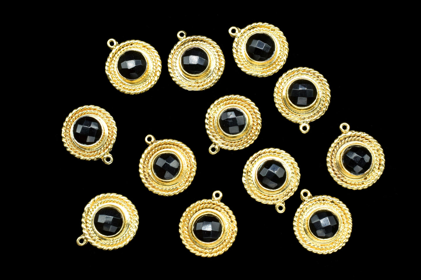 Circle Bezel Charm Pendants,Handmade Briolettes Pendant,Gemstone Beads Jewelry,Station Bezel Link,Craft Supplies,Single Bail Connectors,Gift