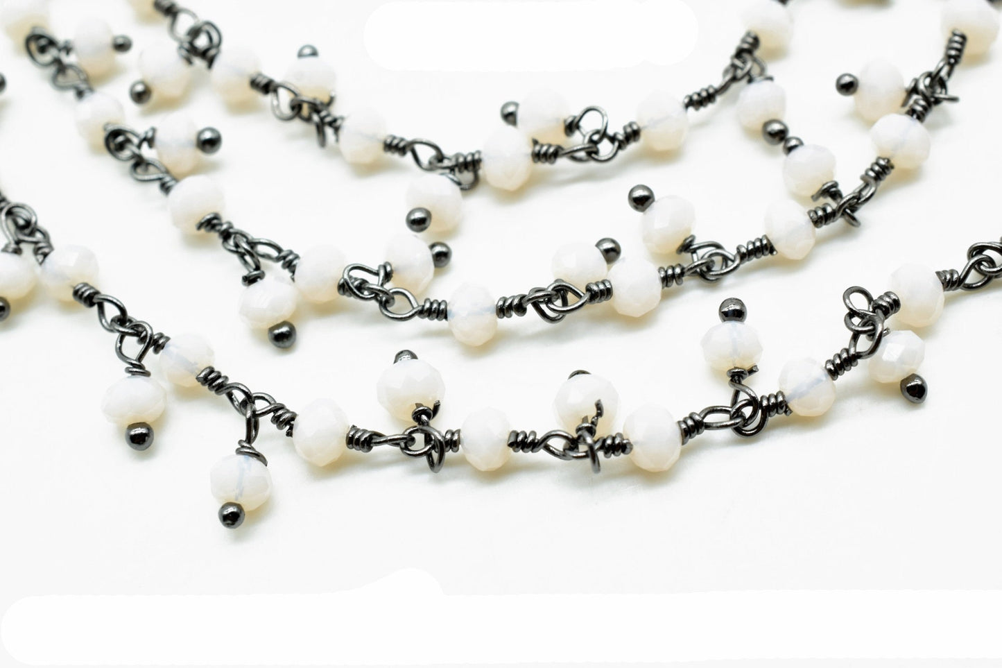 Chalcedony Cluster Beaded Chain,Bead Chain,Dangling Chain,Thick Chain, Gold Wire Wrapped chalcedony Beaded chain,Handmade beaded chains