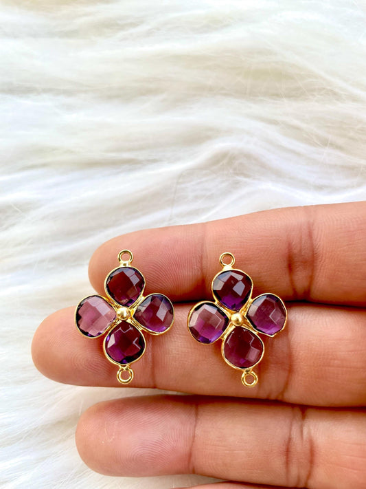 Amethyst Heart Shape Pendant,Gemstone jewelry,Amethyst Heart Shape Bezel Charms,Amethyst Bracelet Charms,Amethyst Bazel connector,Gifts,P123