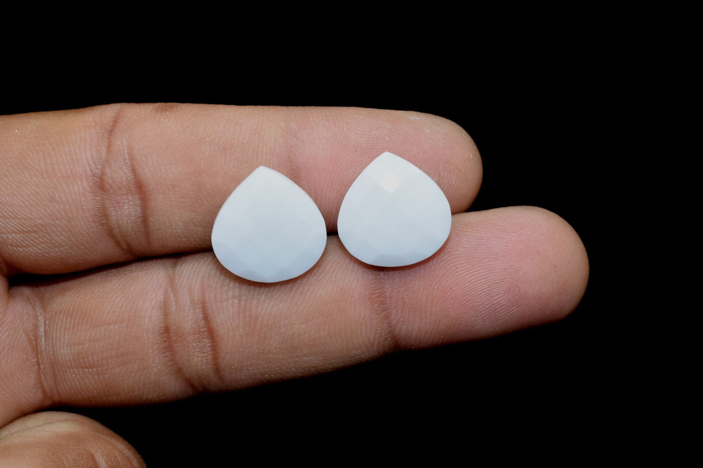 14mm White Agate Faceted Heart Shape Beads,White Agate Briolette,Hangmade Briolettes,Jewelry Making Bead,White Agate jewelry,Agate briolette