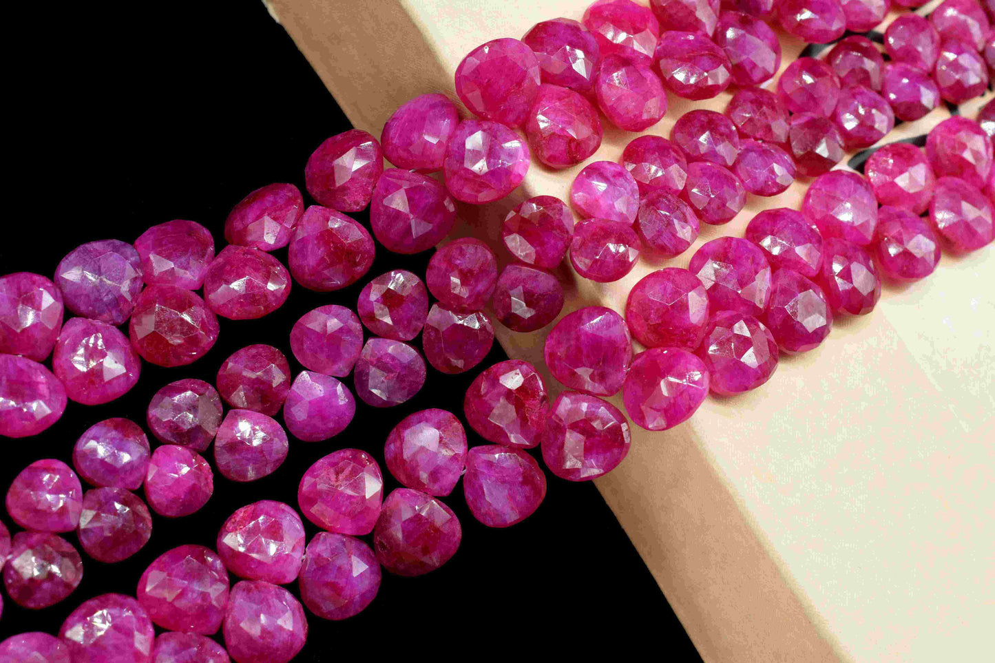Natural Ruby Heart Shape Briolettes, Super Genuine Ruby Faceted Heart Shape Beads Briolette, Ruby Heart Shape Beads, Jewelry Making Supplies