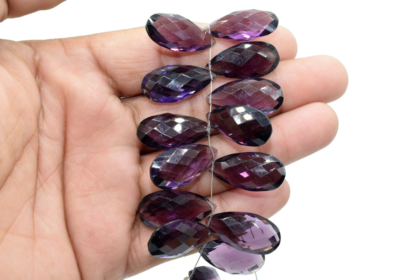 Amethyst Faceted 12x24mm Pear Shape Briolettes,Long Pear Shape Beads,Long Teardrop Briolettes,Gemstone for Jewellery,Purple Amethyst Beads