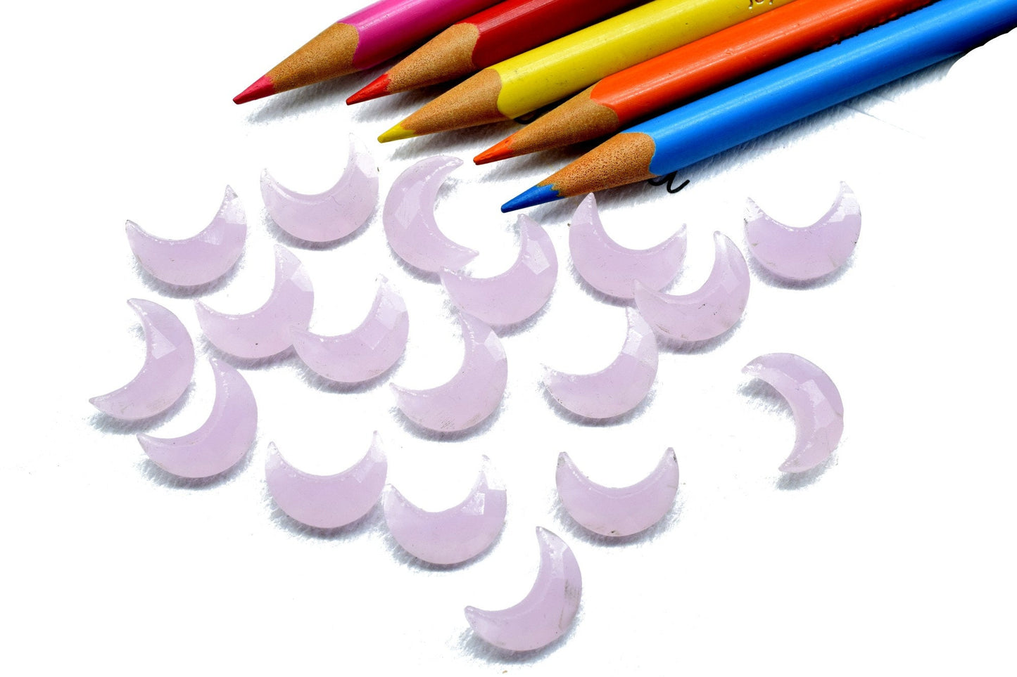 Natural Pink Chalcedony 15mm moon shape briolettes,Gemstone Faceted briolette,Moon Shape jewelry,Moon Shape Briolettes,Gemstone carved Beads