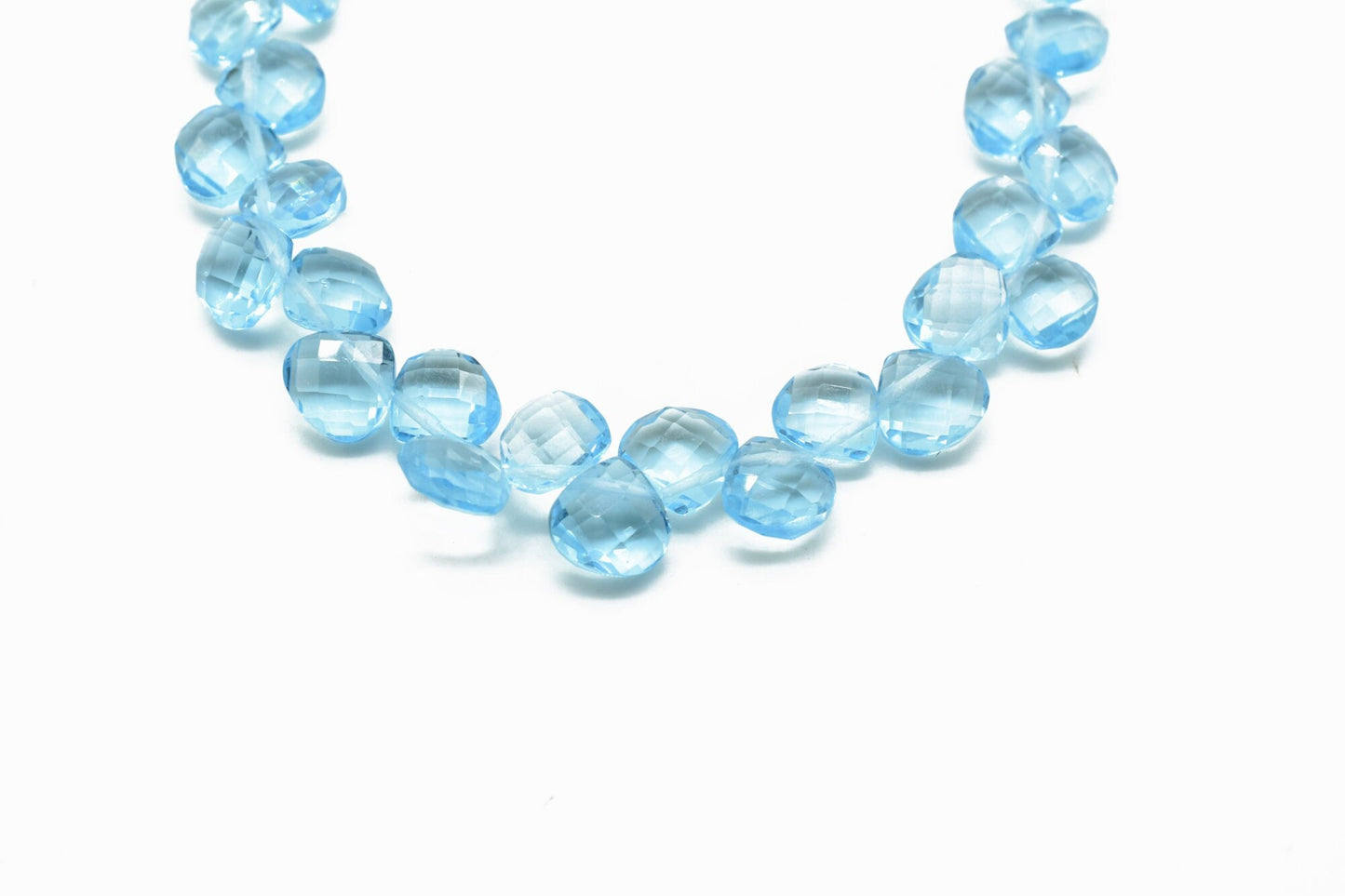 Sky topaz Heart shape 6mm Briolettes,Jewelry making supplies,craft supplies,Sky topaz faceted tiny briolettes beads strands,sky topaz beads