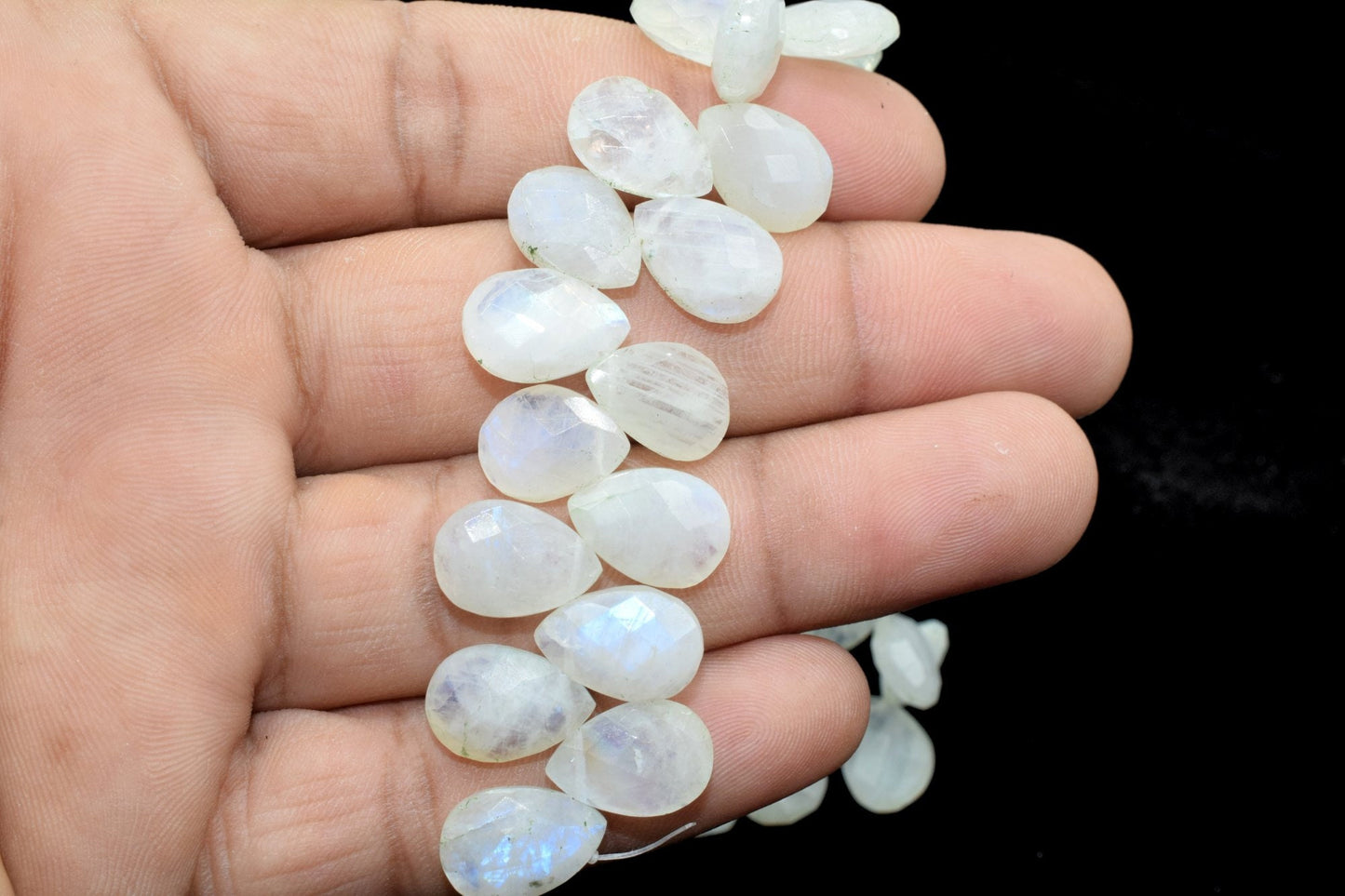 Moonstone 9x13mm teardrop Briolettes,Moonstone Beads,Moonstone Beads,Moonstone Faceted Pear Briolettes,Moonstone Jewelry making ,Supplies