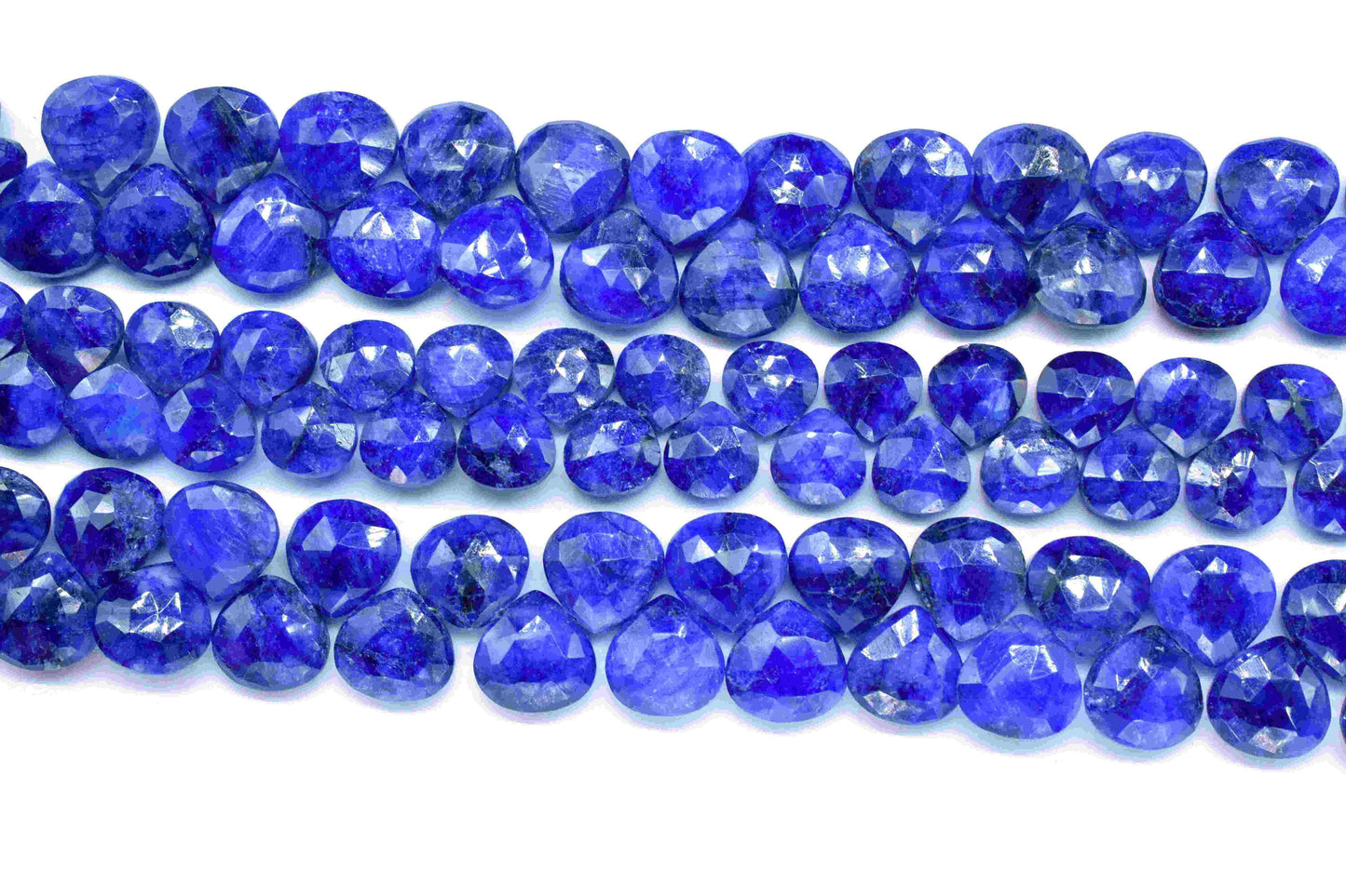 Blue Sapphire AAA Quality Faceted 10mm Heart Shape Briolettes,Blue Sapphire Faceted Heart Shape Beads Briolette,Jewelry Making Supplies,Gift