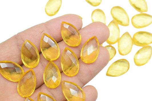 Citrine Faceted Pear Shape Briolettes,12x20mm Teardrop Beads,Citrine Briolette,Gemstone Beads,Jewelry Making Beads,Yelllow Gemstone Beads