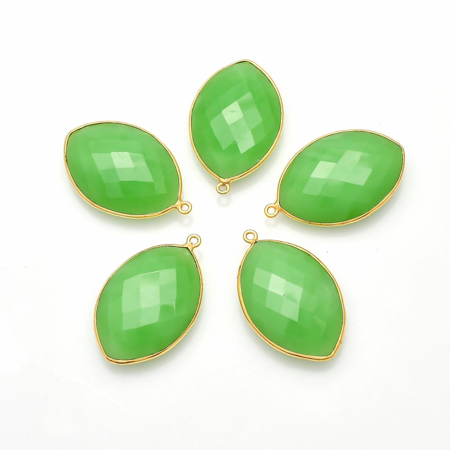 Chrysoprase 20x30mm Marquise Shape bezel,Gold Plated bezel,Chrysoprase Bezel Charm,Gold Vermeil Bezel,jewelry making charm,Gold-Filled bezel