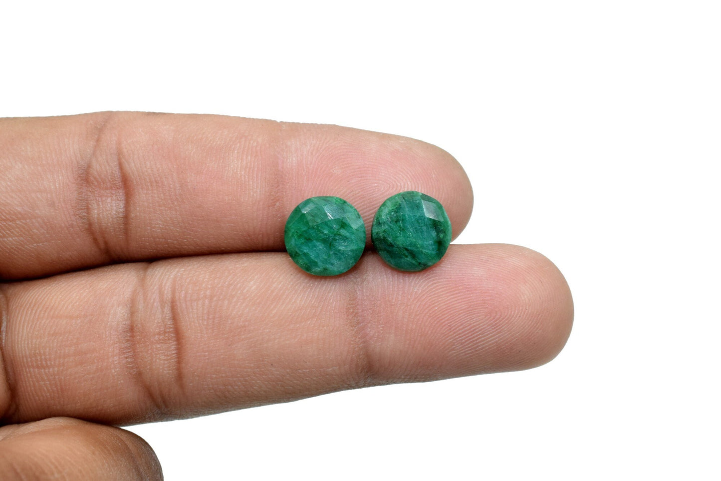 Emerald Faceted Beads,10mm Coin Round Stone Beads,Emerald disk gemstone briolettes,Emerald Coin Faceted Beads,Side Drill Coin