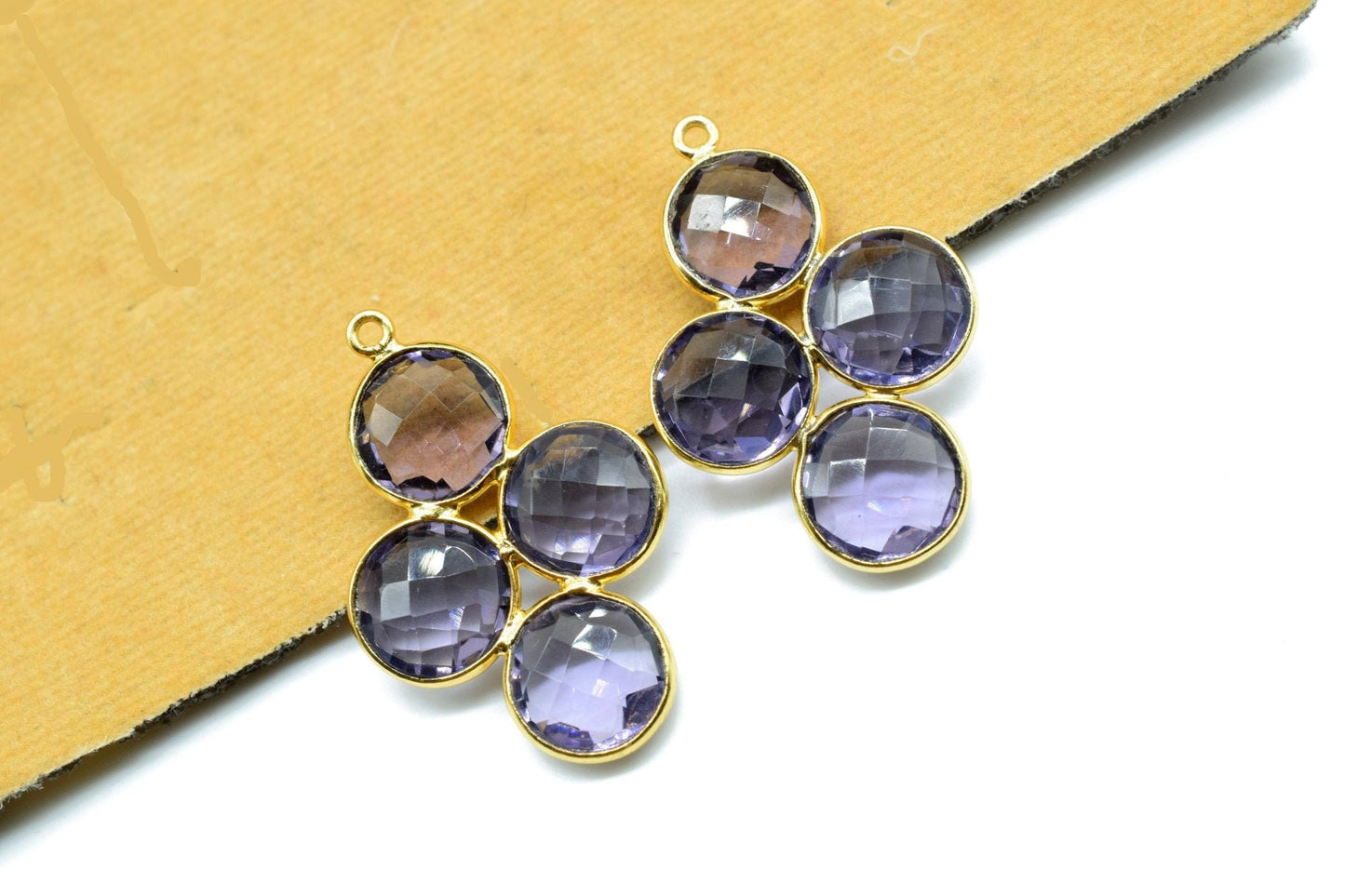 Amethyst Gemstone bezel Component,Amethyst Attached Bezel Pendant,Amethyst Bezel connector,Amethyst Pendant,Amethyst Earring,Amethyst Bezel