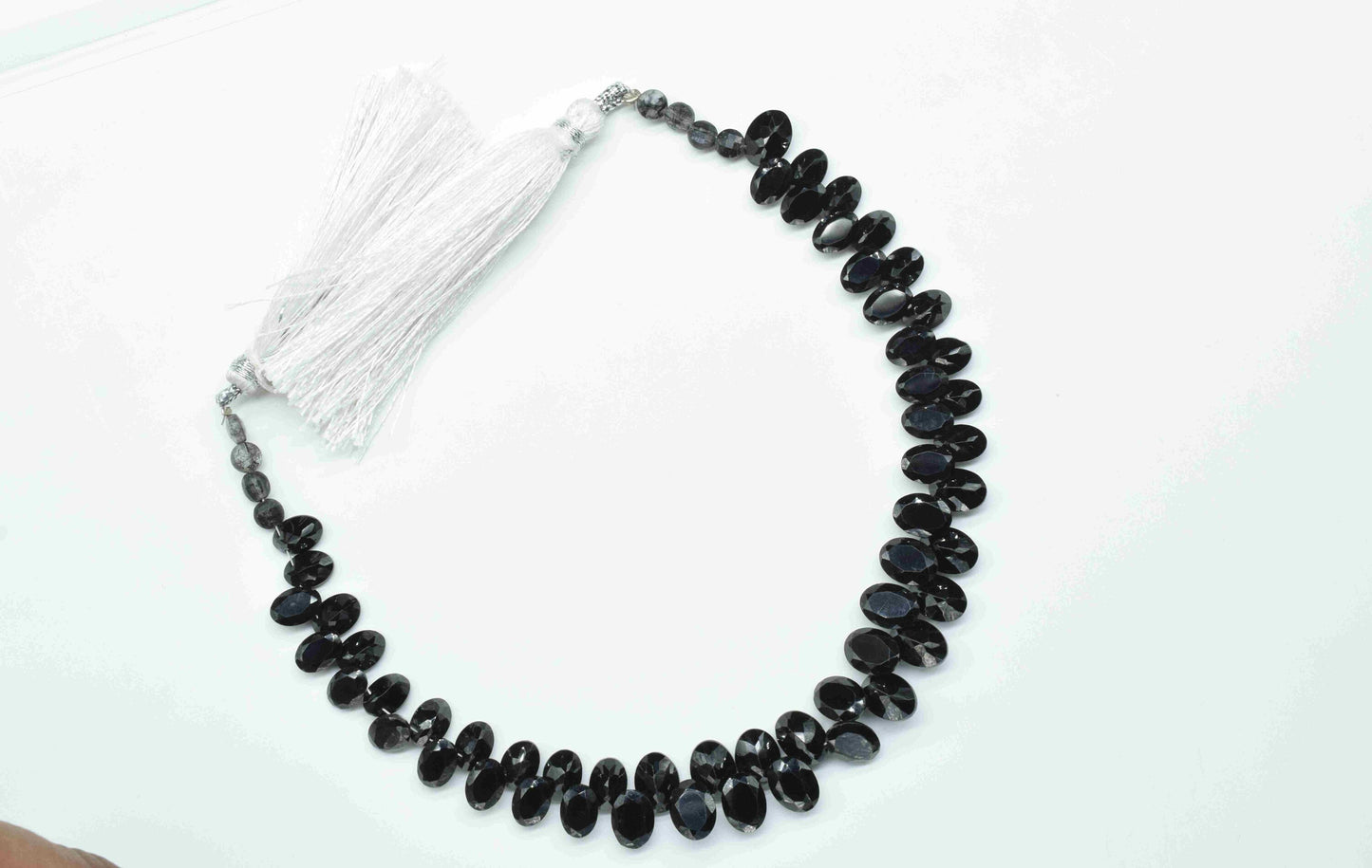 Black Onyx Faceted Beads Briolettes,Gemstone Oval Beads Necklace,Strand Beads jewelry,Handmade Station Link,Semi Precious loose Beads Gift