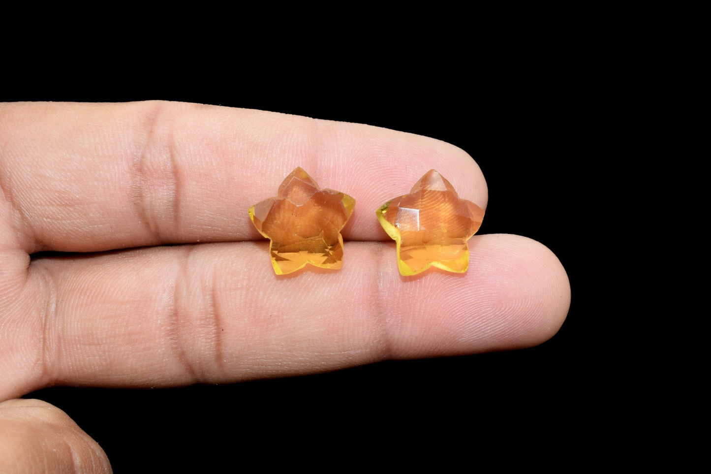 Citrine 14mm carved star shape Briolettes,star shape Faceted Briolette,Gemstone,Hand Carved Briolette,Carving Gemstone,Carved stones