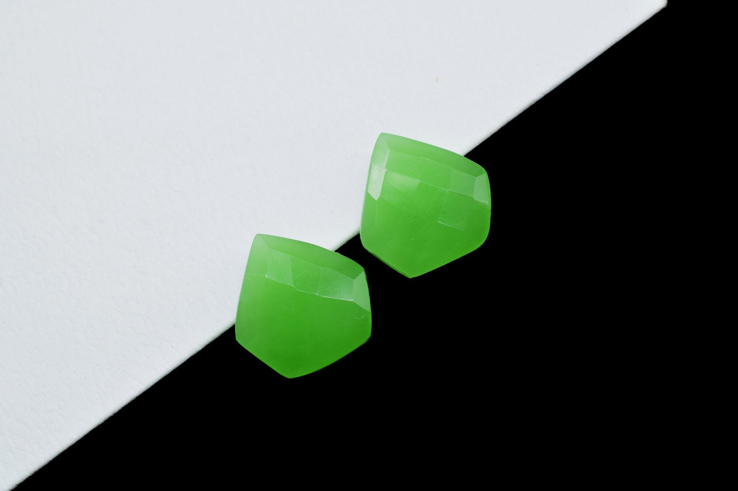 Chrysoprase Faceted Fancy Shape Beads,Jewelry Making Supplies,Fancy Shape Briolettes,Side Drill Beads,Briolettes,Chrysoprase Faceted Beads,