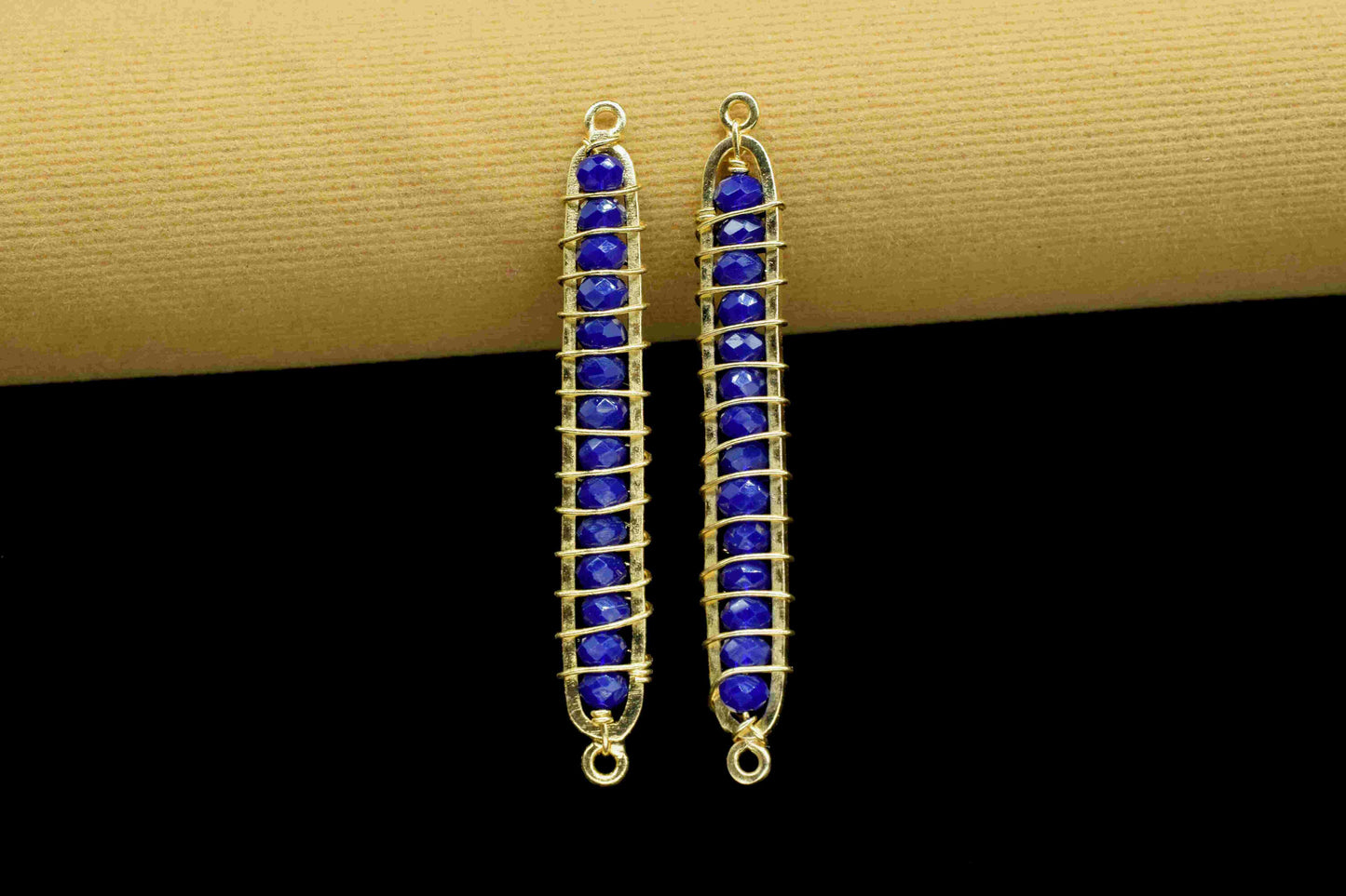 Lapis Lazuli beaded Bar Finding Connector,Lapis Bar Pendant Necklace,Lapis Bar Bracelet,Beaded Bar Finding Component,Lapis jewelry,Gift