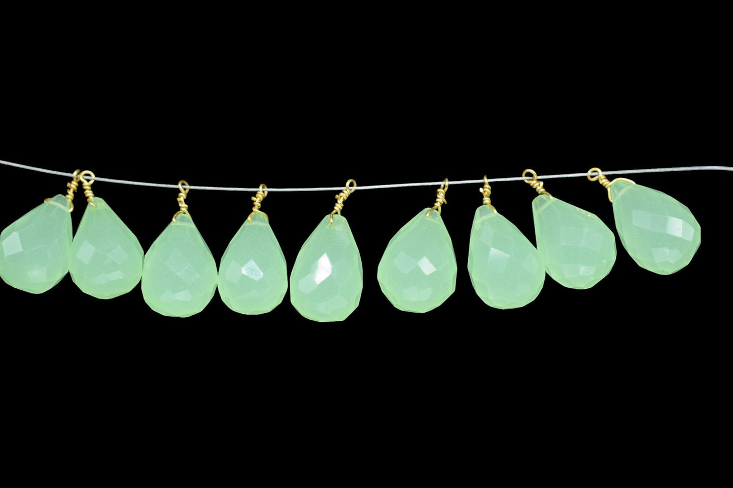 prehnite 10x14mm Faceted Drops,prehnite Wire Wrapped Gemstone Connector ,prehnite dainty Pendant,prehnite Connector Charms,prehnite Teardrop