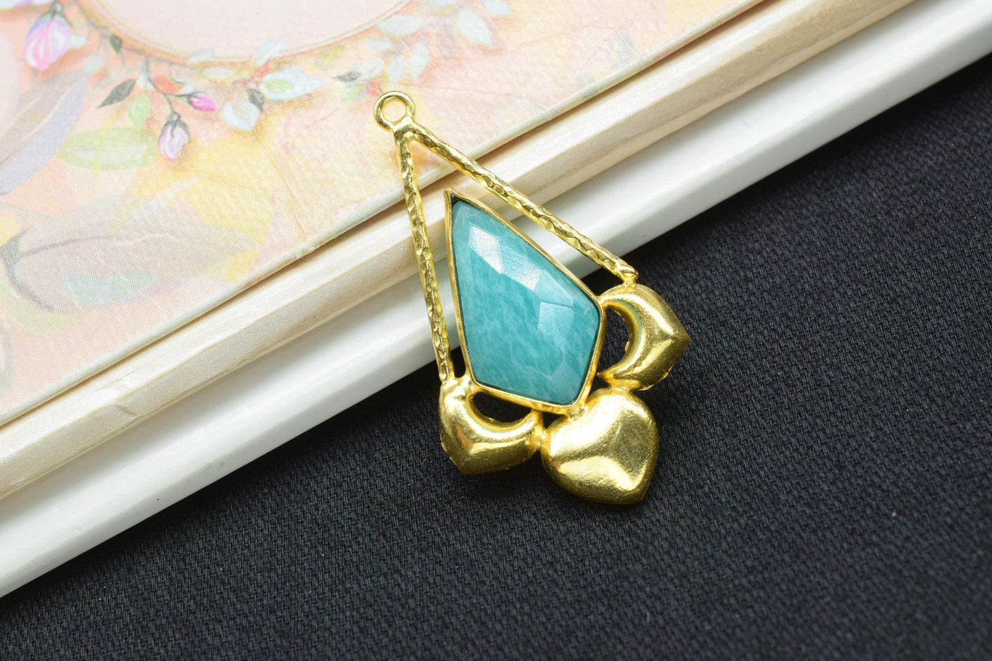 Amazonite Necklace Pendant/Single Bail Charm/Jewelry/Faceted Pendant/Gemstone Component/Necklace Pendant/Summer Collection/Anniversary Gift