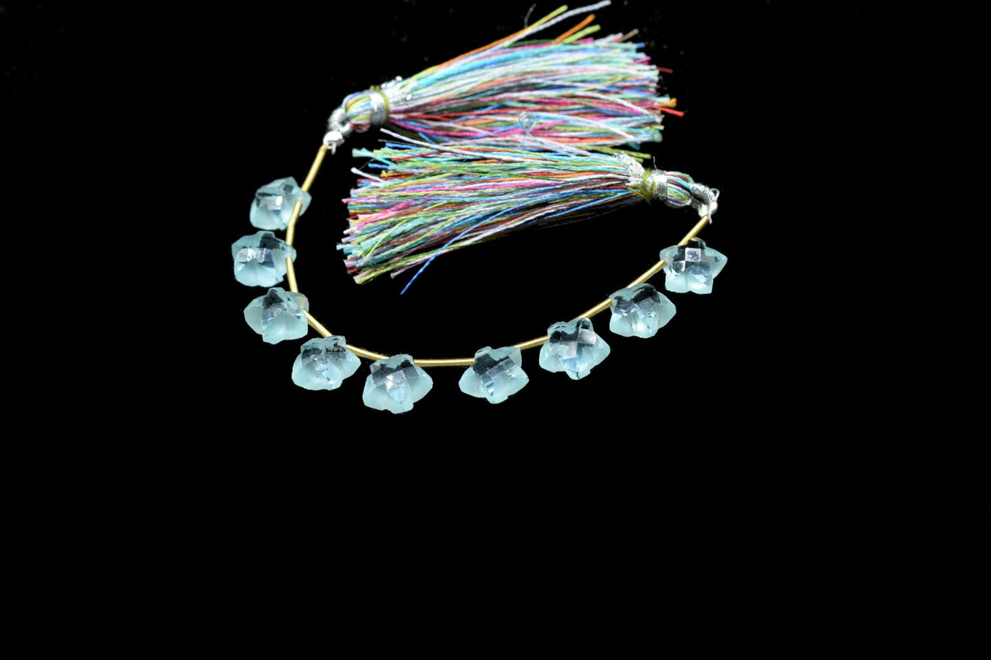 Aquamarine 9mm Faceted Star Briolette Beads Strand - 10 Beads in 1 Strands,Aquamarine Beads,Aquamarine Star Shape Briolette,Aquamarine stars