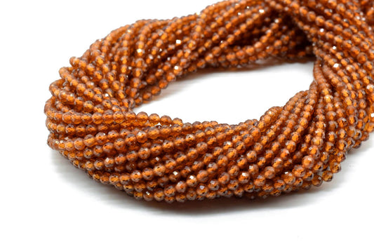 3mm Hessonite Garnet beads,Faceted Beads for Jewelry,Jewelry Making Bead,Orange Hessonite Garnet faceted beads,AAA Quality bead,13'' strand