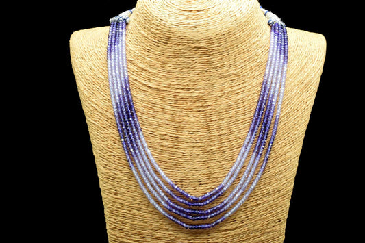 5 String Of Multi stone Necklace,Natural Precious Cubic Zircon Gemstone Necklace Beads Necklace AAA Quality Zircon Strand Necklace,Gift item