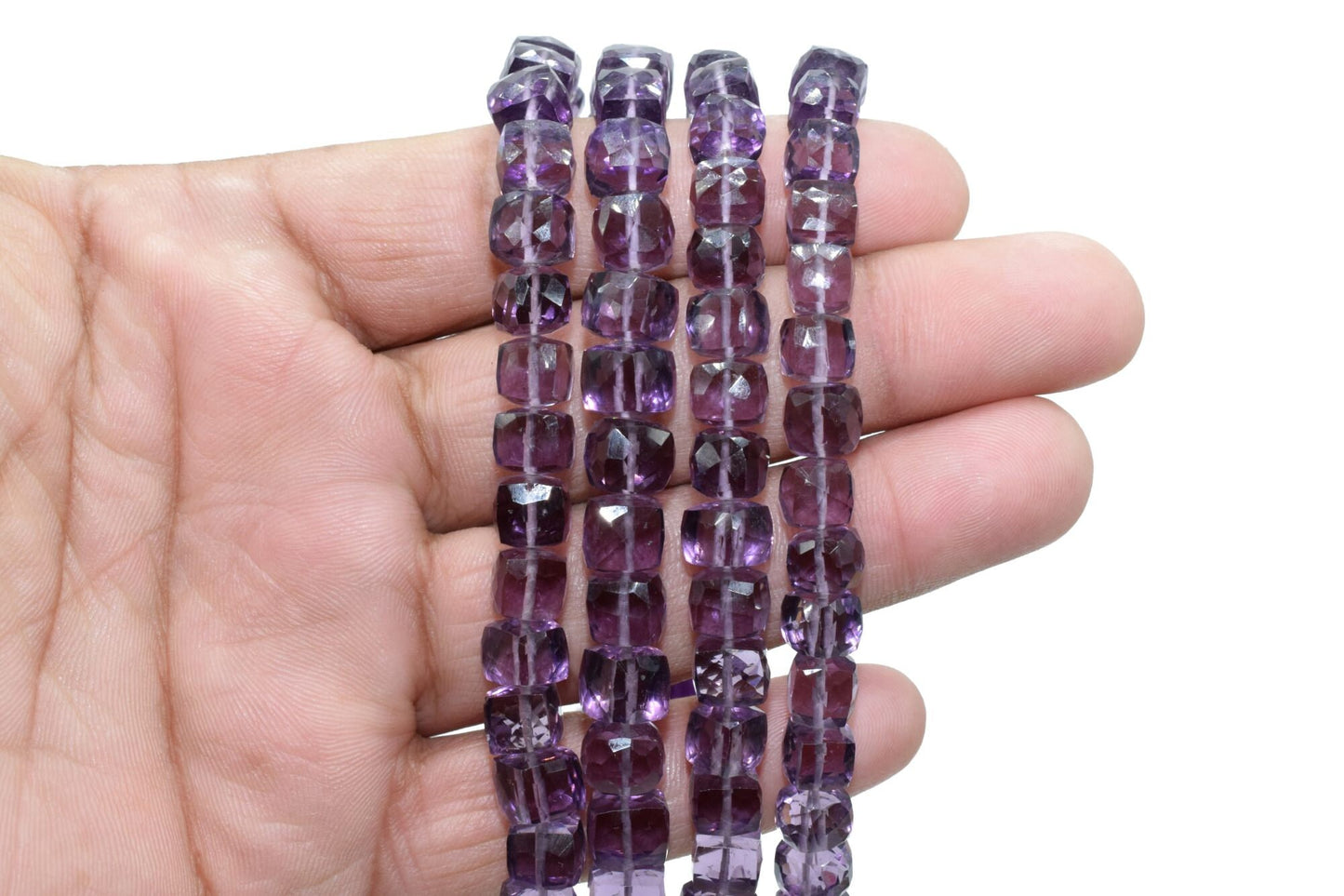 Natural Amethyst Faceted Square Cube Dice Beads,7mm Faceted Cube Beads,Purple Gemstones Cubes,Cube square nugget,jewelry making beads,3d box