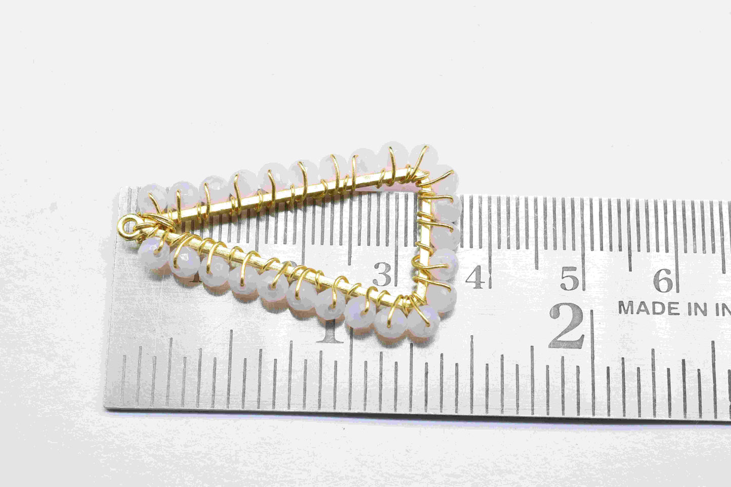 Pink Chalcedony Wire Wrapped Triangle Shape Earrings,Gemstone Component,Handmade Connector,Finding Necklace,Component Jewelry,Connector,Gift