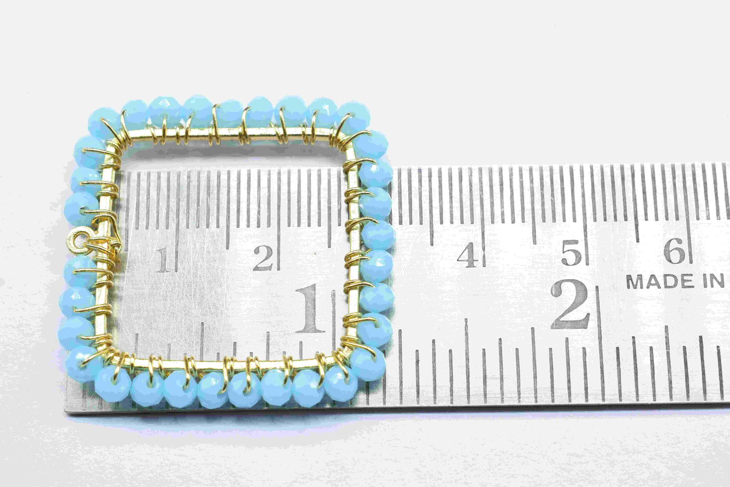 Turquoise quartz Wire Wrapped Dangle Connector, Gemstone Components, Handmade Earring, Finding Necklace Component Jewelry, Earring Connector