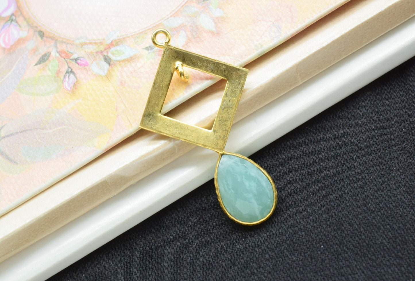 Amazonite Teardrop Pendant/Single Bail Charms/Amazonite Faceted Gemstone Pendant/Gemstone Component/Handmade Jewellery Making Items/Pendatif