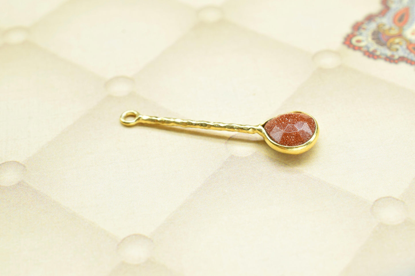 Sunstone Pendant/Gemstone Component/Faceted Sunstone Earring /Single Bail Charm/Necklace Pendant/Heart Shape Charm/Wholesale Supply/DIY