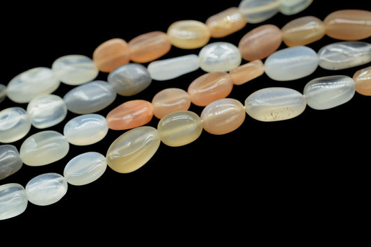 Natural gemstone nuggets,Peach Moonstone Smooth Beads, Peach Moonstone Plain Nuggets Beads,6x7mm to 6x10mm Moonstone Nuggets,Gift