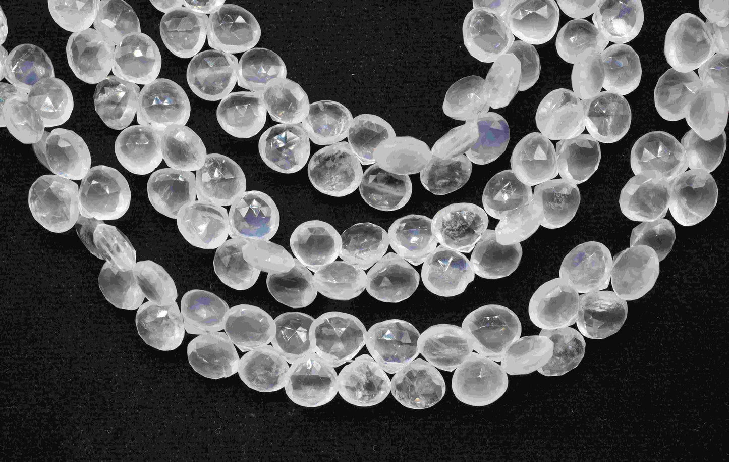 Natural Rose Quartz Heart Briolettes,Handmade Station Link,Strand Bead jewelry,Gemstone Heart Bead Necklace,Loose faceted Briolettes Jewelry