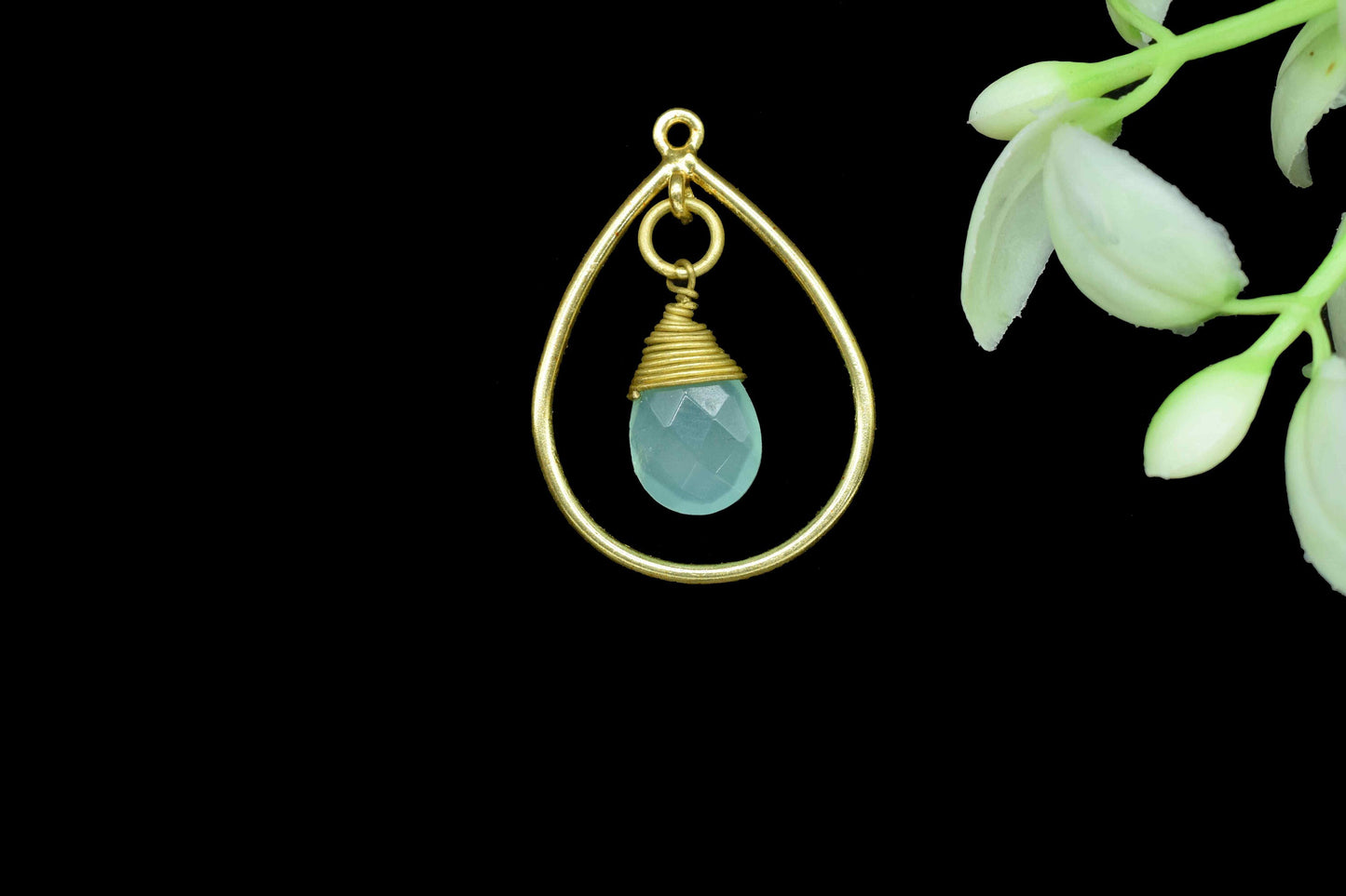 Gemstone Component,Teardrop Beads Dangle Earring,inding Teardrop Pendant Jewerly,tation Link Supply,Wire Wrapped Teardrop Connectors,Gift