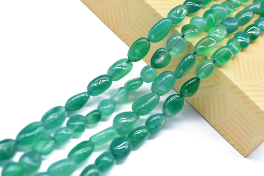Natural Gemstone Nuggets Beads/Smooth Beads/Jewelry Making Craft/Green Onyx Nuggets Beads/Handmade Jewelry/Jewelry Component/B'day Gift