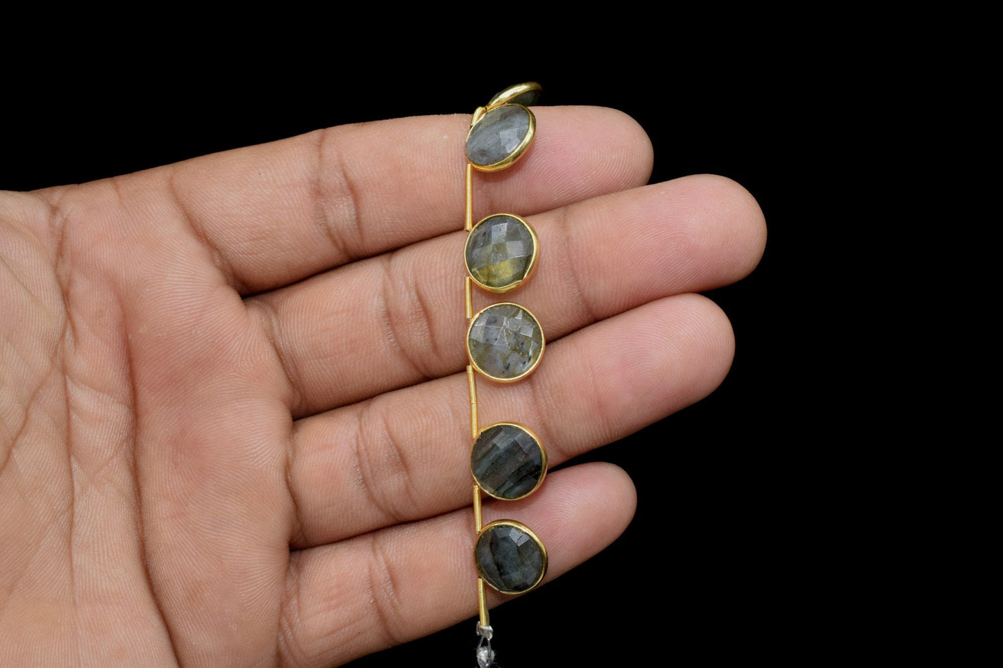 Labradorite 10mm Faceted Round Shape charms strand,Labradorite Brass drilled charms,v Round drill pendant,Labradorite strand