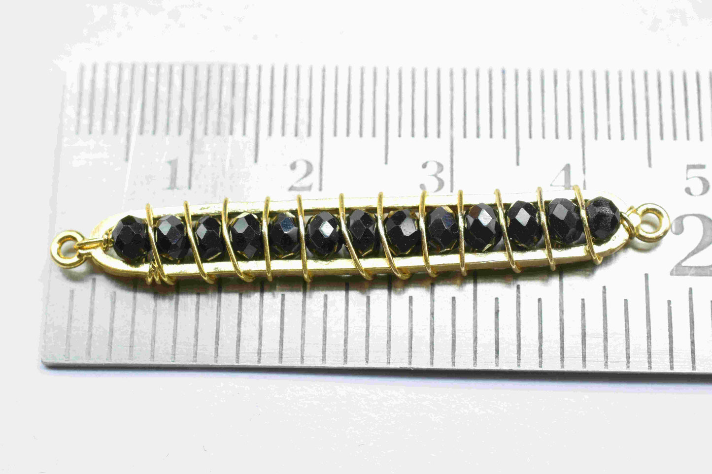 Black Onyx beaded Bar Finding Connector,Gemstone Bar Pendant Necklace,Black Onyx Bar Bracelet,Bead Bar Finding Component,Black Onyx jewelry