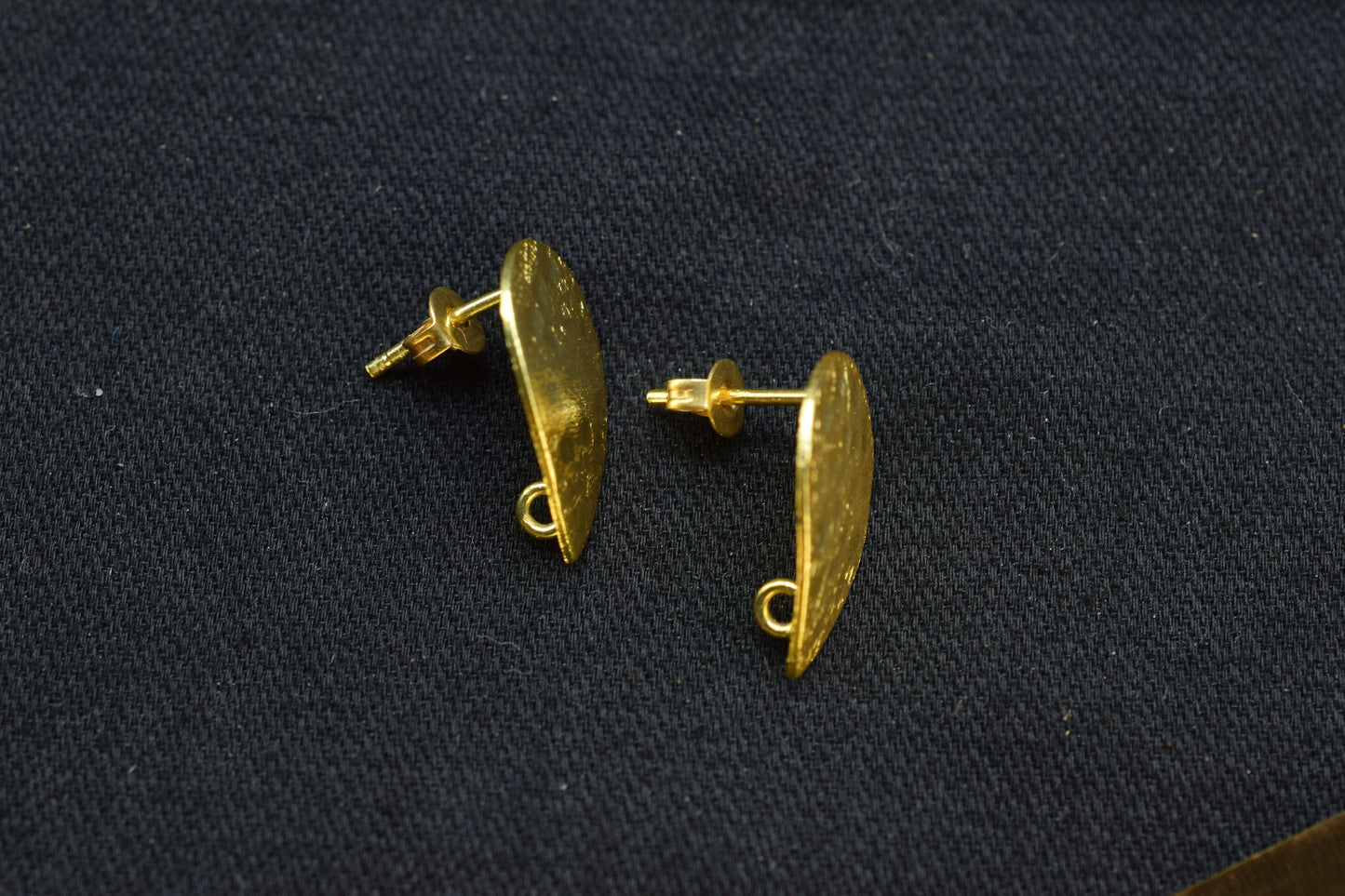 Brass Hammered earring post connector,Teardrop Brass Earring connector,Gold Plated Brass Jewellery,Studs Post connector,Brass Earring,B'Gift