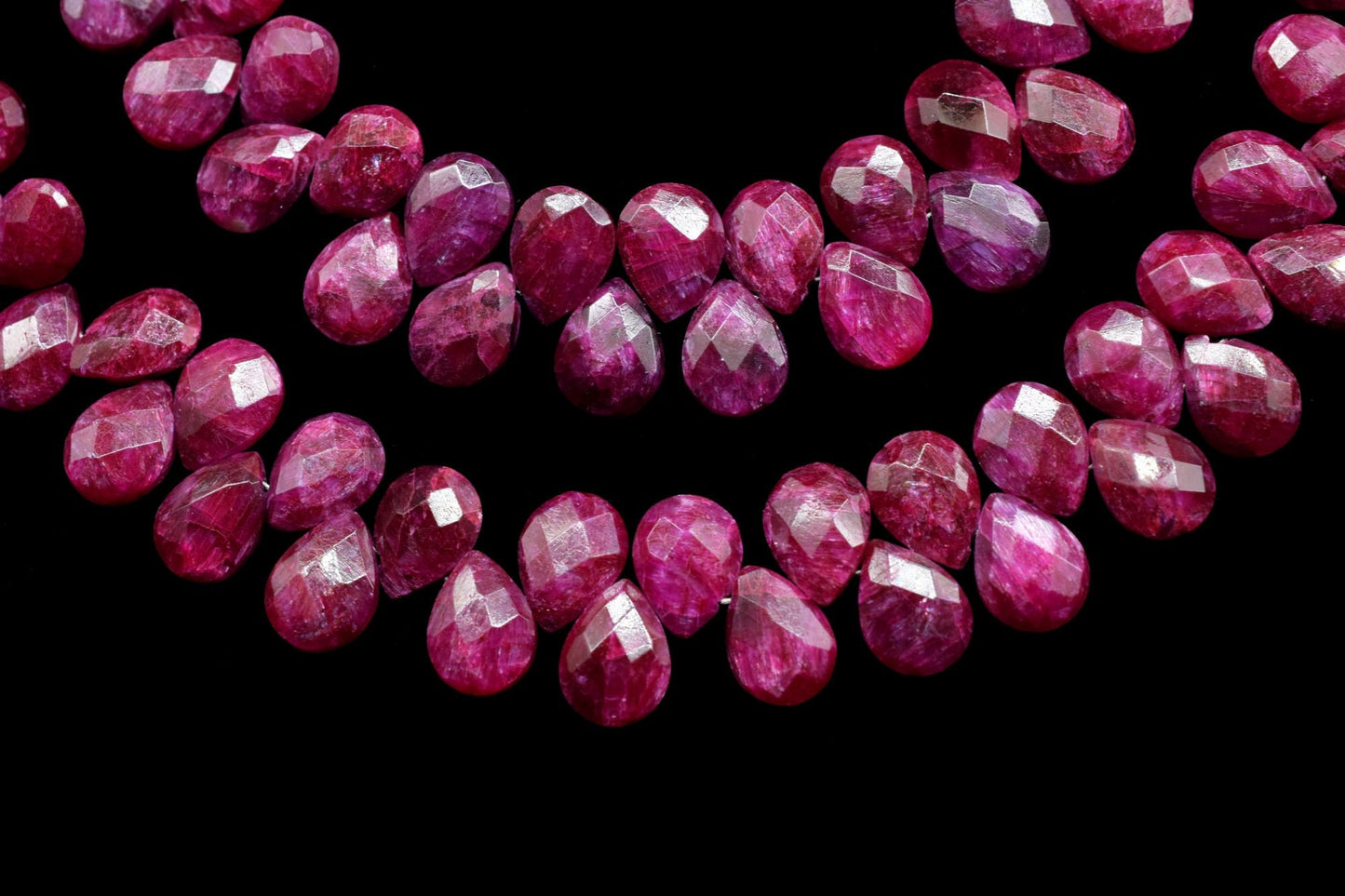 Ruby Faceted Pear Shape Beads Strand,6x8mm Teardrop Ruby Faceted Beads,7''ruby teardrop Strand, Ruby Faceted Briolette,Natural Ruby Beads