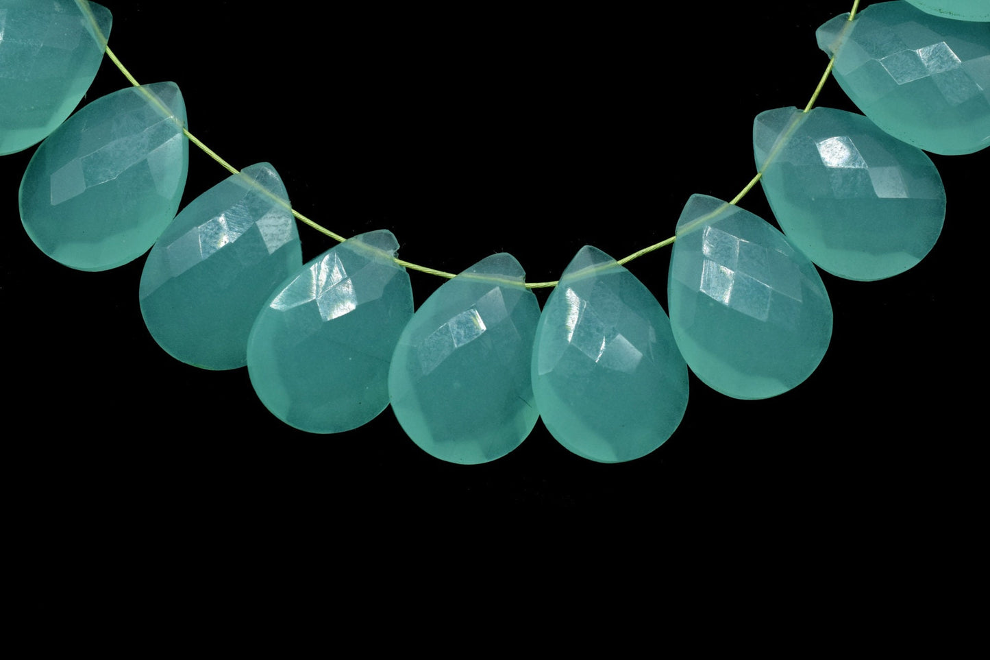 Aqua Chalcedony Pear shape 9x13mm Briolettes,Aqua Chalcedony Teardrop Briolette,Match Pair- Aqua Chalcedony Faceted Briolettes Calibrated
