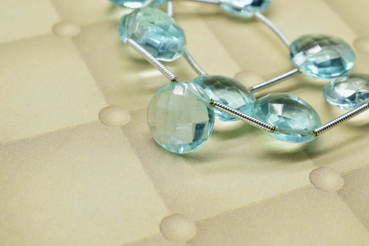 sky Topaz coin Faceted Beads,sky Topaz 12mm coin Briolettes,sky Topaz round Beads,12mm coin Briolettes Beads,wholesale beads,gemstone,craft