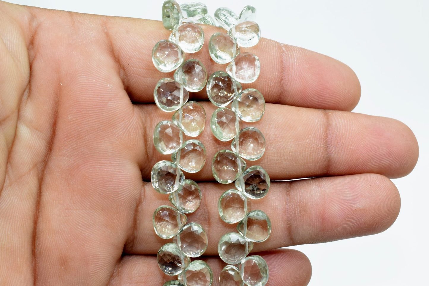 Natural Green Amethyst Heart Shape Briolette,green Faceted Heart Shape beads,Side Drilled beads,AAA Quality Briolettes,jewelry making beads,