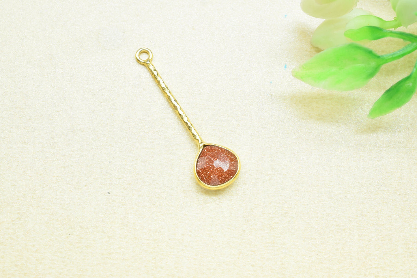 Sunstone Pendant/Gemstone Component/Faceted Sunstone Earring /Single Bail Charm/Necklace Pendant/Heart Shape Charm/Wholesale Supply/DIY