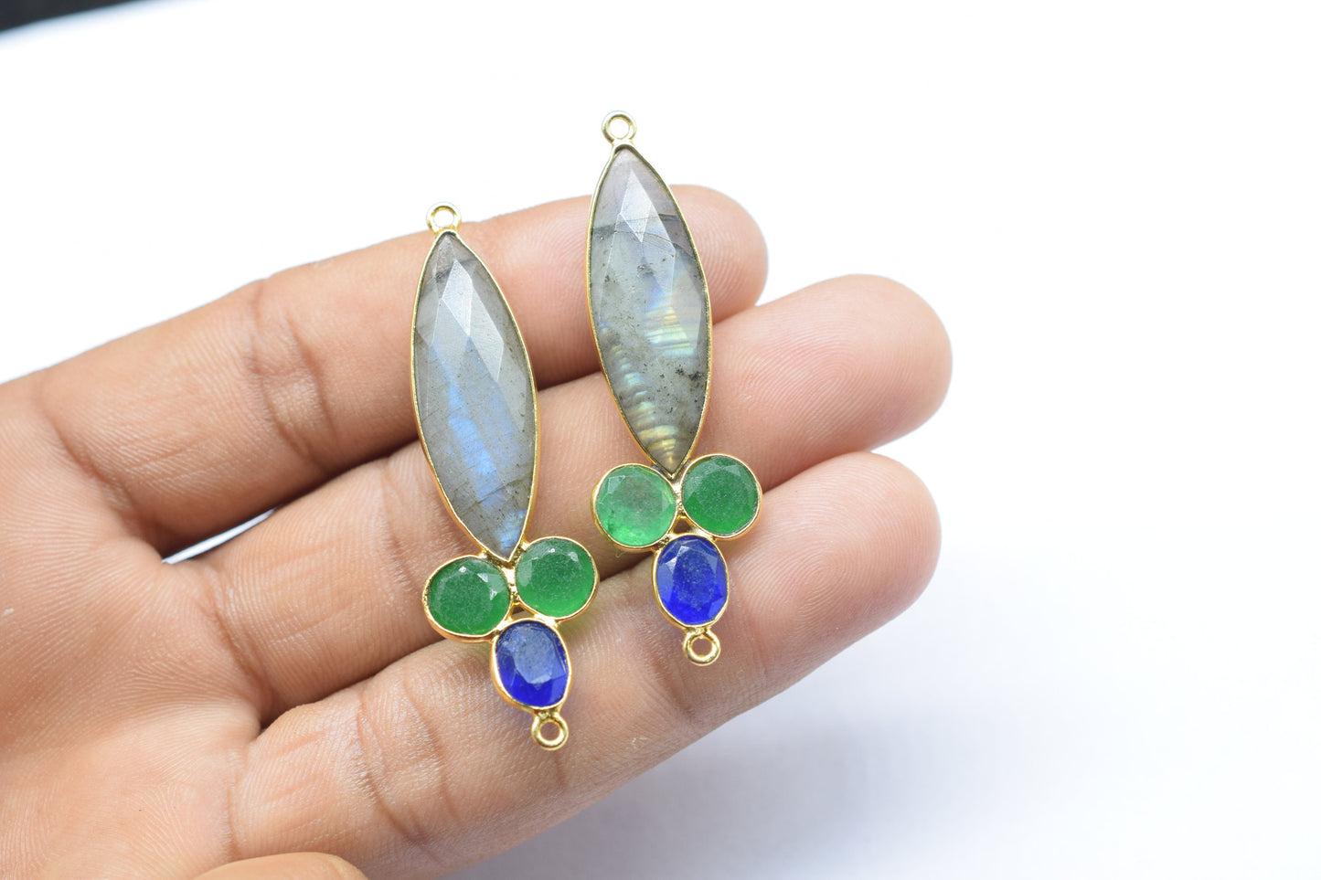 Multi Gemstone Component/Labradorite Faceted Cut Stone/Earring Component/Marquise Gemstone Pendant/Jewelry Making/Dangle Earring/Wholesale