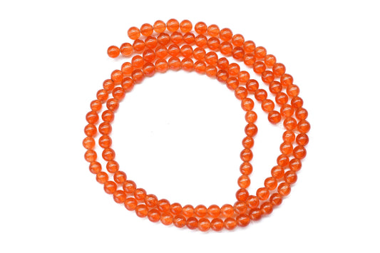 Natural Orange Jade Gemstone Smooth 6mm To 7mm round Shape Beads,Orange Quartz Handmade Strands,Beautiful Orange Jade Smooth Beads Jewelry