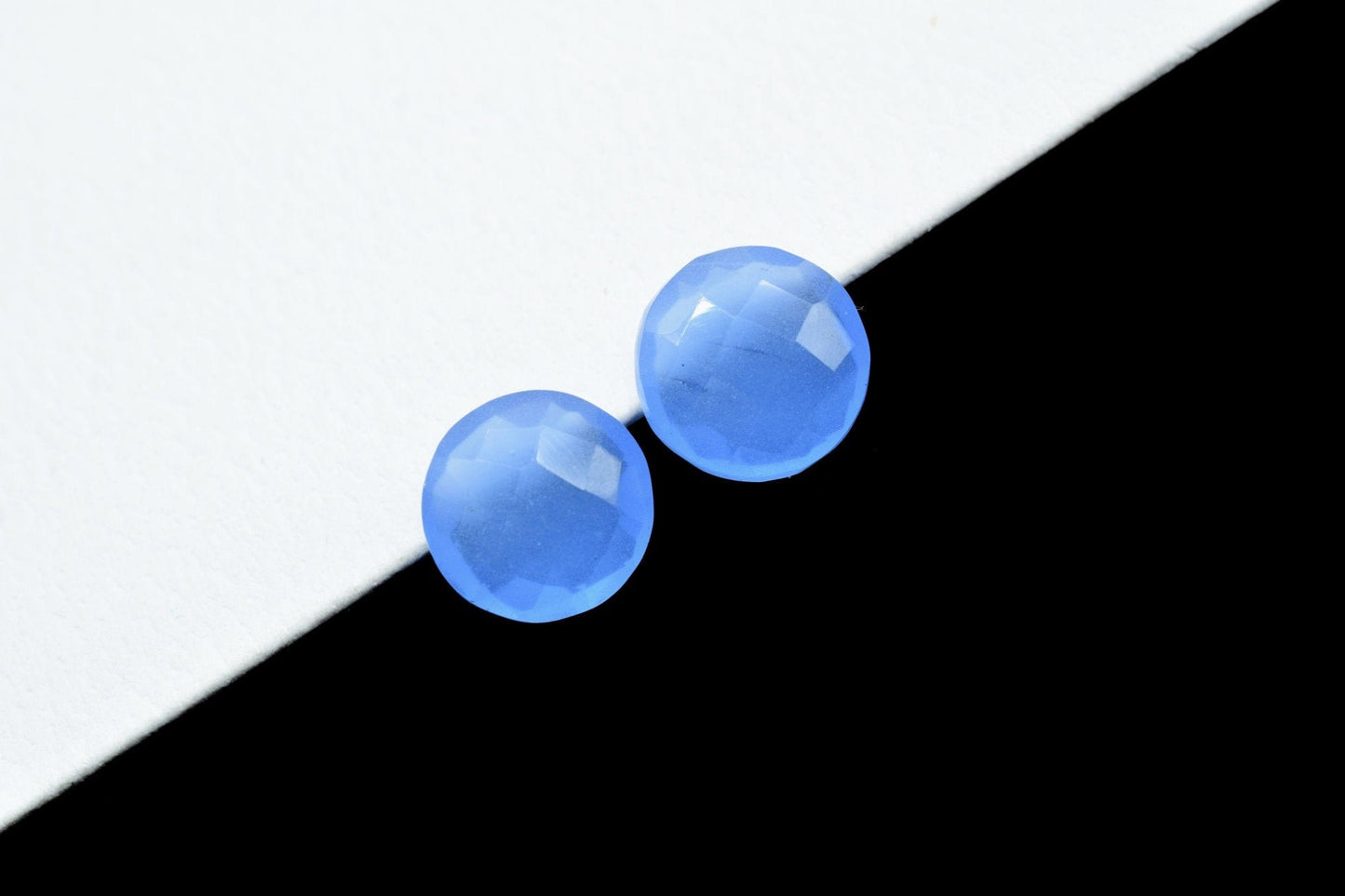 Blue Chalcedony Faceted Coin Shape Briolettes,Superb Item at Low Price,10mm Round Shape Briolettes,Aqua Chalcedony Round Beads,Coin Beads