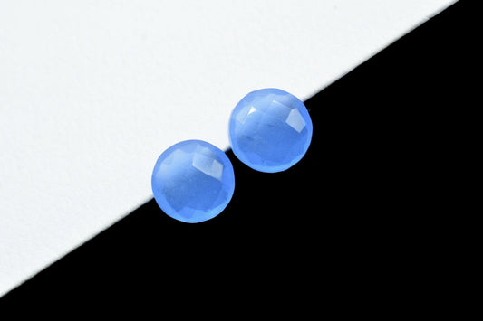 Blue Chalcedony Faceted Coin Shape Briolettes,Superb Item at Low Price,10mm Round Shape Briolettes,Aqua Chalcedony Round Beads,Coin Beads